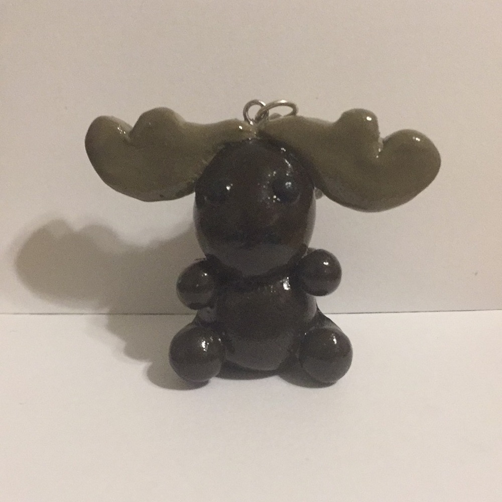 Handmade Polymer Clay Moose Charm